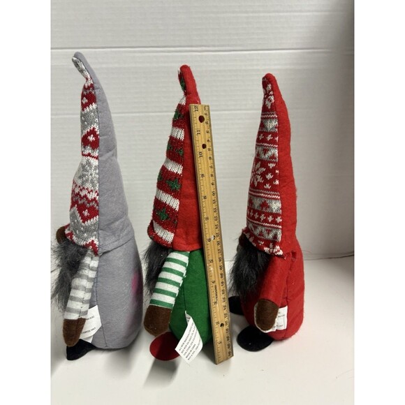 Christmas Plush Gnomes Lot Of 3 Adjustable 14” - Picture 6 of 7